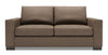 Made in Canada Customizable Sofa Lab Track 75\" Linen-Look Fabric Condo Size Sofa with Track Arms - Luna Praline Brown
