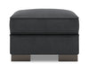Made in Canada Customizable Sofa Lab Track 24\" Linen-Look Fabric Ottoman - Pax Pepper Grey