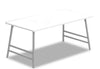 Atlas 40\" Modern Coffee Table - White Top with Grey Metal Legs