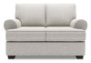 Made in Canada Customizable Sofa Lab Roll 64\" Chenille Fabric Loveseat with Rolled Arms - Luxury Silver