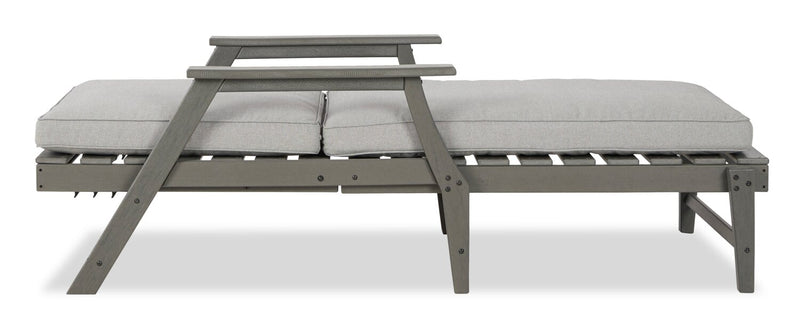 Cape Outdoor Patio Lounger with Adjustable Backrest -UV & Weather Resistant - Grey