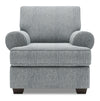 Made in Canada Sofa Lab Customizable Roll 42\" Linen-Look Fabric Chair with Rolled Arms - Luna Pewter Grey