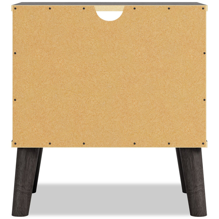 Wolf Bedside 1-Drawer Nightstand, 23.7\"W x 21.9\"H, Modern Mid-Century - Two-tone Brown & Natural