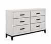 Kate Bedroom 6-Drawer Dresser, 58\"W x 37\"H - White