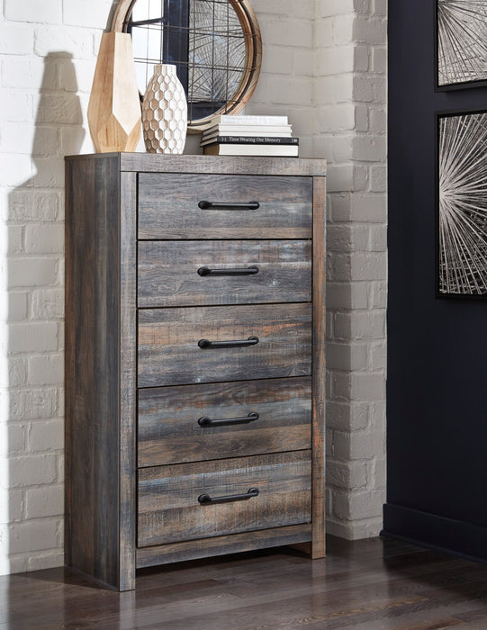 Abby Bedroom Chest of Drawers, 5-Drawer, 31.7\"W x 53.9\"H - Brown