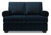 Made in Canada Customizable Sofa Lab Roll 64\" Chenille Fabric Loveseat with Rolled Arms - Luxury Indigo Blue
