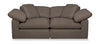 Eclipse Modular 86\" Linen-Look Fabric Loveseat with Reversible Feather Down Cushions - Slate Brown