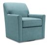 Made in Canada Sofa Lab Customizable Swivel 31\" Velvet Fabric Accent Chair - Sea Blue