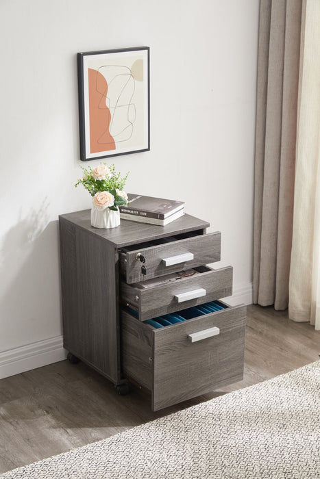Oscar 15.75\" 3-Drawer Lateral Filing Cabinet - Distressed Grey