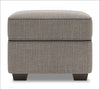 Made in Canada Customizable Sofa Lab Roll 24\" Linen-Look Fabric Ottoman - Luna Smoke Grey