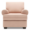 Made in Canada Sofa Lab Customizable Roll 42\" Linen-Look FabricChair with Rolled Arms - Pax Rose Pink