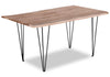 Miya Dining Table with Live Edge, Acacia Wood, Metal, 60\"W - Natural