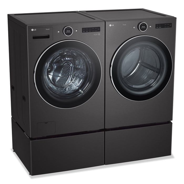 LG 5.8 Cu. Ft. Smart Front-Load Washer and 7.4 Cu. Ft. Electric Dryer - Black Steel