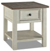 Colby 24\" Rustic End Table with Storage and Shelf - Two Tone Wood