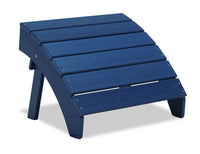 Bask Outdoor Patio Ottoman - High Density Plastic, UV & Weather Resistant - Blue