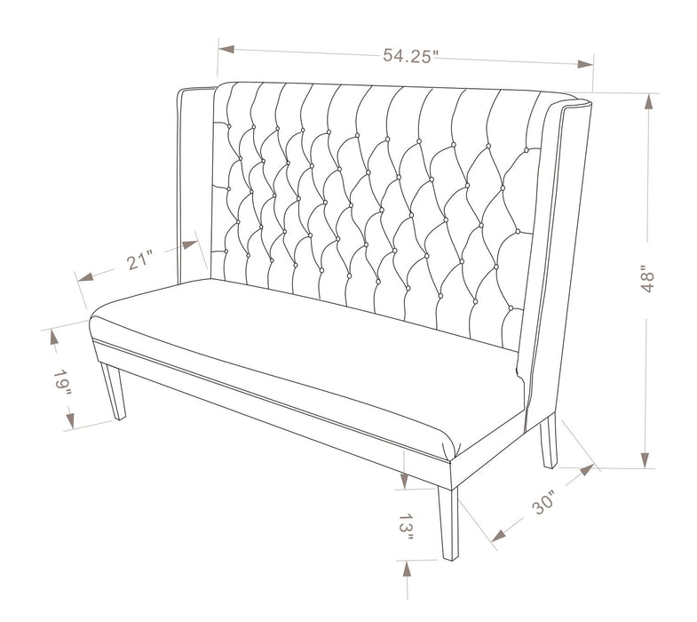 Ariel 30.5\" Wing Back Hall Bench - Blue