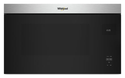 Whirlpool 1.1 Cu. Ft. Flush Over-the-Range Microwave with 900 Watts Cooking - Fingerprint Resistant … | Four à micro-ondes à hotte intégrée Whirlpool de 1,1 pi³ à installation affleurée avec cuisson à 900…