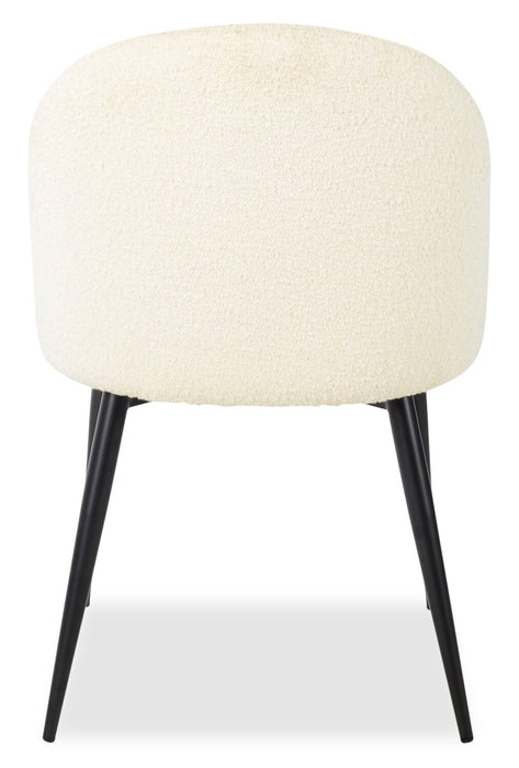 Bali Dining Chair with Boucle Fabric, Metal - Taupe