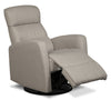 Penny 29.1\" Linen-Look Fabric Swivel Rocker Reclining Chair - Taupe