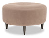 Made in Canada Customizable Sofa Lab The Curve 31\" Linen-Look Fabric Ottoman - Pax Wicker Brown