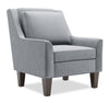 Made in Canada Sofa Lab Customizable Club 29\" Velvet Fabric Accent Chair with Wood Legs - Grey
