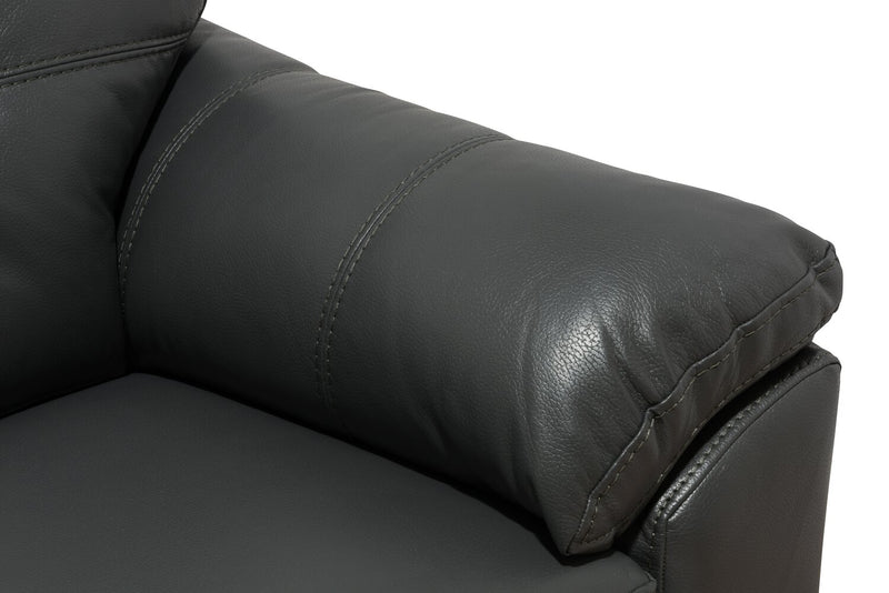 Made in Canada Addison 63\" Leather-Look Fabric Loveseat with Removable Seat Cushions and Tufting - Grey