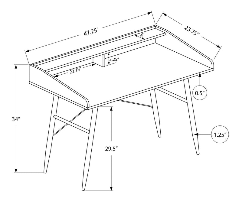 Jeremy 47.25\" Office Desk with Small Hutch - Grey Stone-Look