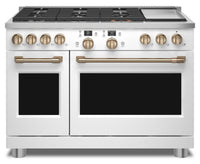 Cafe 8.25 Cu. Ft. Smart Dual Fuel Range with True European Convection and Self Clean Racks - Matte w…