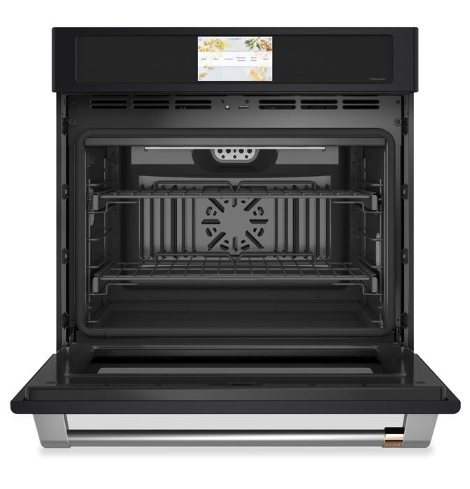 Cafe 30\" 5 Cu. Ft. Electric Wall Oven with True European Convection with Self Clean Racks - Matte White - CTS90DP3ND1