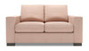 Made in Canada Customizable Sofa Lab Track  62\" Linen-Look Fabric Loveseat with Track Arms - Pax Rose Pink