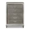 Max Bedroom Chest of Drawers, 5-Drawer, 38\"W x 54.3\"H, Glam - Silver