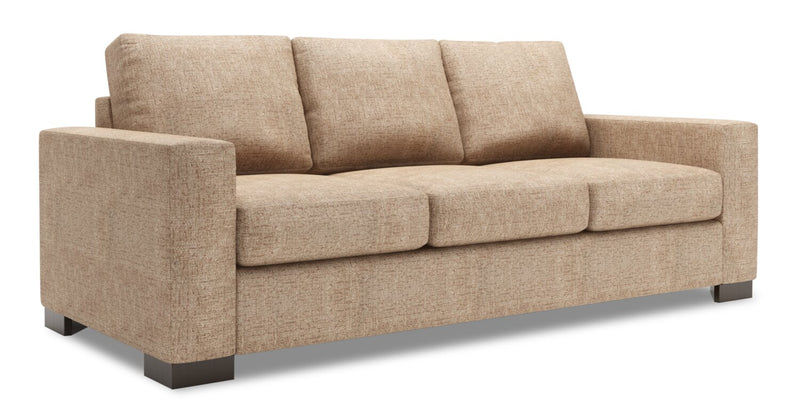 Made in Canada Customizable Sofa Lab Track 85\" Chenille Fabric Sofa Bed with Track Arms - Luxury Taupe
