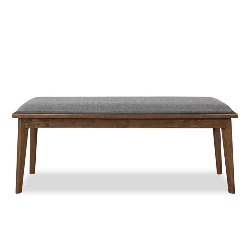 Oris Dining Bench with Polyester Fabric, Modern MidCentury, 46.06