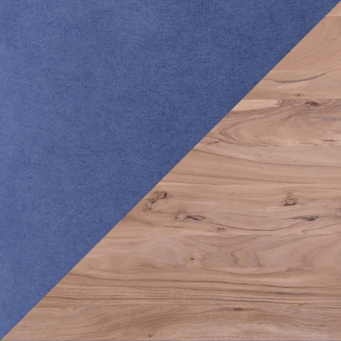 Miya 5pc Dining Set with Table & 4 Chairs, Acacia Wood, Metal, 36\"W Round - Navy Blue