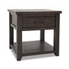 Morgan 24\" Rustic End Table with Storage and Shelf - Dark Brown with Reclaimed Wood