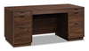 Emmet 65.12\" Executive Office Desk with 6-Drawers - Spiced Mahogany