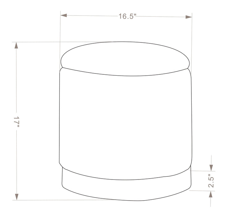 Phebe 16.5\" Storage Ottoman with Gold Trim Base - Black