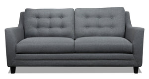 Novalee Linen-Look Fabric Sofa - Grey