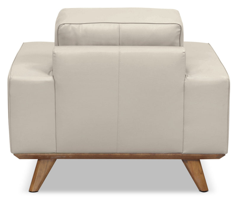 Kai Genuine Leather Chair – Silver