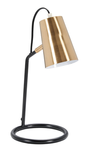 Stella 16.14" Black and Gold Desk/Task Lamp