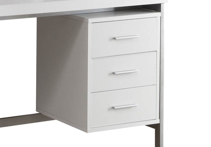 Stuart 60\" Office Desk with 3-Drawers - White