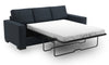 Made in Canada Customizable Sofa Lab Track 85\" Linen-Look Fabric Sofa Bed with Track Arms - Luna Sailor Blue