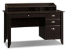 Shoal 53.15\" Creek Office Desk with 3-Drawers & Cubbyholes - Dark Brown