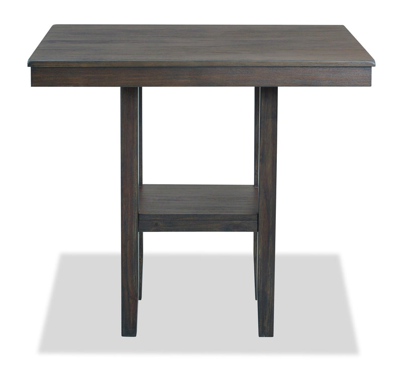 Tribeca CounterHeight Table, Pedestal Base, 40"W Square Grey/Brown