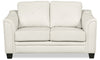 Andi 62\" Leather-Look Fabric Loveseat with Button Tufting - Beige