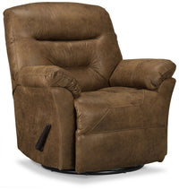 Recliner 4579 Leather-Look Fabric Swivel Glider Recliner - Stout