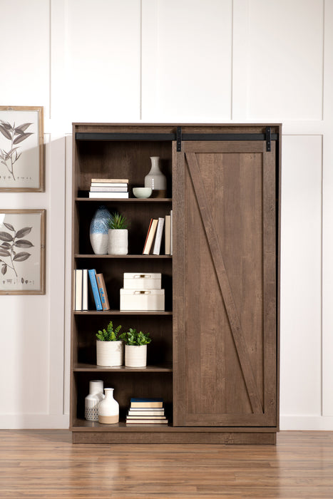Warren 47.25\" Accent Storage Cabinet with Sliding Barn-style Door - Walnut Oak