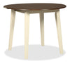 Woodanville Drop-Leaf Dining Table, 40.5\"W Round - Two Tone White & Brown