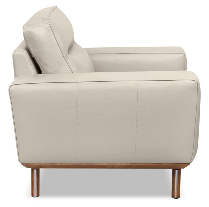 Kai Genuine Leather Chair – Silver