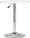 Adjustable Bar-Height Lift Table, Metal, 23.5\"W Round - White